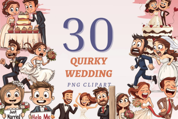 30 Quirky Wedding PNGs for Instant Creative Magic