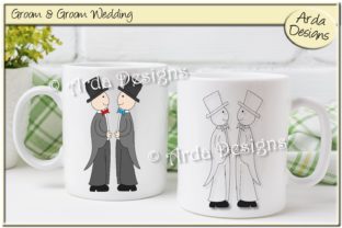 Celebrating Love with Groom & Groom Wedding Clipart