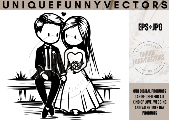 Charming Couple Illustrations for Wedding and Love Projects
