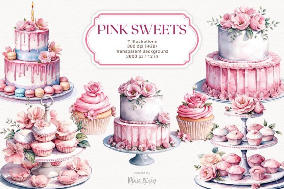 Delightful Pink Sweets for Wedding and Birthday Cake Designs