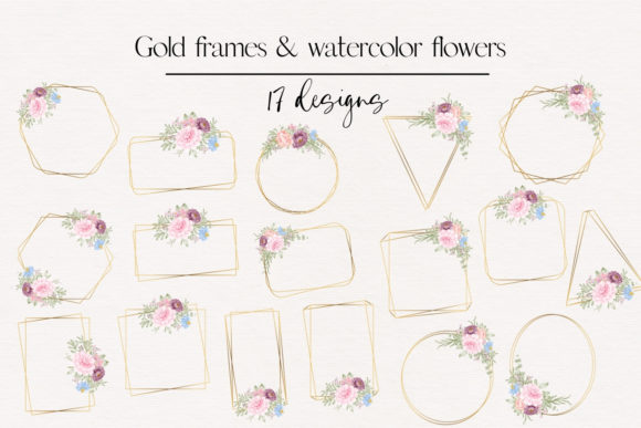 Golden Geometry & Soft Florals: A Design Asset Collection