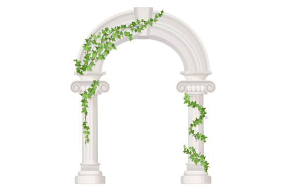 Green Creeper on Stone Arch: Wedding Garden Gate Font