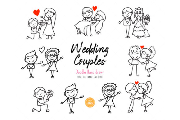Hand Drawn Doodle Wedding Couple SVG: A Creative Asset for Every Project