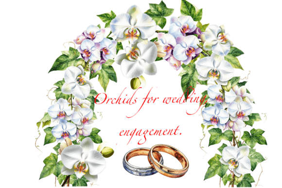 Orchids for a Wedding Engagement Clipart: Elegant Design Elements