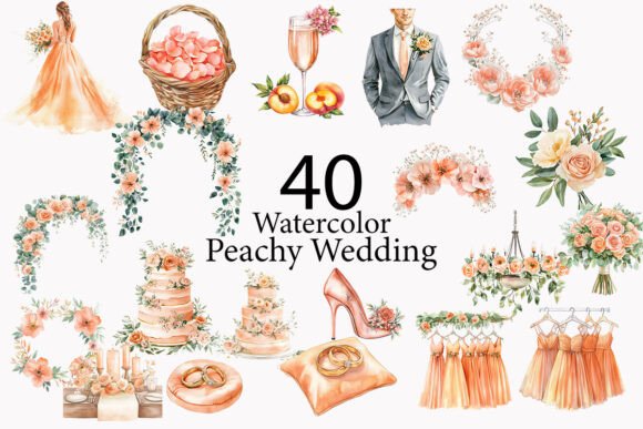 Peachy Wedding Watercolor Clipart: A Designer's Guide to Romantic Projects