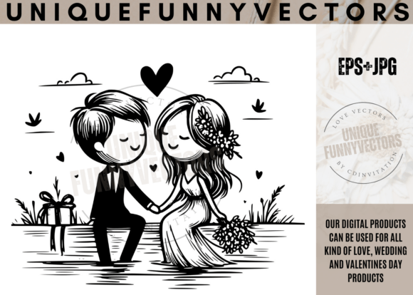 Wedding Couple Svg and Stick Vectors 351: Your Key to Romantic Design