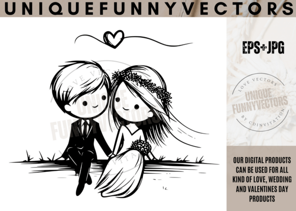 Wedding Couple SVG & Stick Vectors 345: Charming Designs for Every Celebration