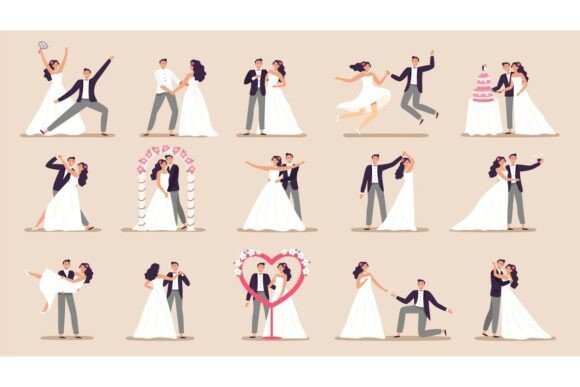 Wedding Couples: A Bride in Wedding Dress Design Inspiration
