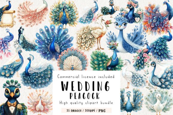 Wedding Peacock Clipart: Elevate Your Invitations & Decor